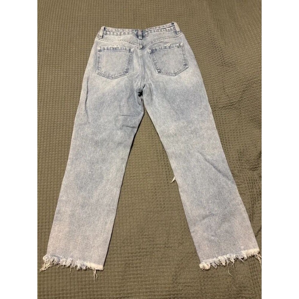 Altar'd State Mica Denim High Rise Wide Leg Distressed Jeans size 25 100% Cotton - Picture 5 of 5